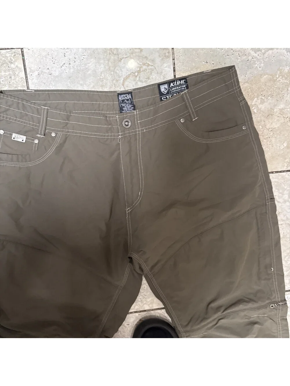 KUHL Men's Liberator Stealth Zip Off Convertible Cargo Pants 40x34 Brown